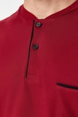 Erkek %100 Pamuk Bisiklet Yaka Kısa Kol Örme Şortlu Pijama Takımı - 5