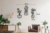 Lowenart Ev Ofis Mutfak Ve Banyo Için Ahşap Dekoratif Duvar Vazo Çiçekler Vase 35x15cm - 1