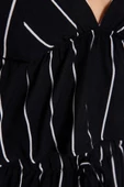 Kadın Viskon V Yaka Askılı Kol Çizgili Sırt Detaylı İp Askılı Viskon Dokuma Pijama Takımı - 4