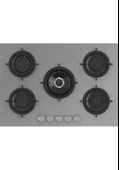 Gl General GLO 038RSPR Bask Pure Grey 75cm 5G Wok Cam Ankastre Ocak - 1