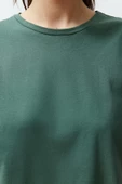 Kadın Pamuk Polyester Bisiklet Yaka Kısa Kol %100 Pamuk Çiçekli Kapri Örme Pijama Takımı - 4