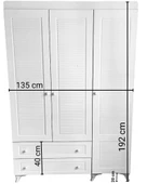 3 Kapaklı Beyaz Panjur MDF Dolap - 2