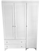 3 Kapaklı Beyaz Panjur MDF Dolap - 1