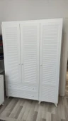 3 Kapaklı Beyaz Panjur MDF Dolap - 8