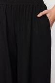 Kadın Yeni Moda Geniş Paça Regular Boy Örme Wide Leg Fitilli Esnek Örme Pantolon - 5