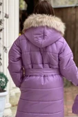 Kız Çocuk Su Geçirmez Uzun Şişme Mont Çantalı - 10