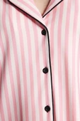 Kadın Gömlek Yaka Boru Paça Uzun Kol Çizgili Biyeli İçi Polarlı Gömlek-Pantolon Örme Pijama Takımı - 6