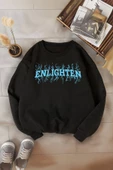 Unisex Moda Regular Bisiklet Yaka Standart Kol Standart Normal Kesim Sıcak Tutan Baskılı Sweatshirt - 1
