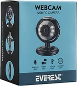Everest SC-824 300K Usb Mikrofonlu Görüş Ledli Webcam Pc Kamera - 1