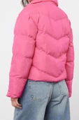 Kadın Moda Şık Regular Dik Yaka Standart Düz Astarlı Regular Su İtici Şişme Mont - 6