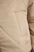 Kadın Moda Şık Oversize Dik Yaka Standart Düz Astarlı Oversize Su İtici Şişme Kapitone Mont - 4