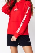 Kadın Moda Şık Oversize Kapüşonlu Standart Kol Regular Unısex Örme Sweatshirt - 6