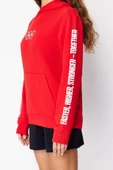 Kadın Moda Şık Oversize Kapüşonlu Standart Kol Regular Unısex Örme Sweatshirt - 5