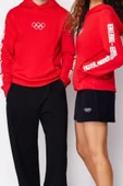 Kadın Moda Şık Oversize Kapüşonlu Standart Kol Regular Unısex Örme Sweatshirt - 2
