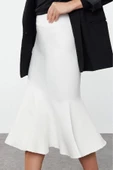 Kadın Moda Stil Midi Astarsız Triko Premium İplik Özel İplik Midi Boy Triko Etek - 3