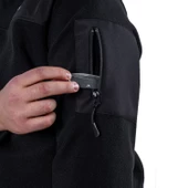 Outdoor Polar Ceket Siyah - Sıcak Tutan Polar - Softshell Omuz - Fermuarlı Cep thumbnail 7