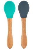 Silikon Mama Kaşığı 2li Aqua Green / Deep Blue - 2