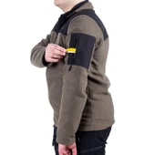 Outdoor Polar Ceket Haki - Sıcak Tutan Polar - Softshell Omuz - Fermuarlı Cep thumbnail 6