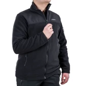 Outdoor Polar Ceket Siyah - Sıcak Tutan Polar - Softshell Omuz - Fermuarlı Cep thumbnail 3