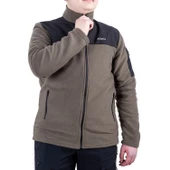 Outdoor Polar Ceket Haki - Sıcak Tutan Polar - Softshell Omuz - Fermuarlı Cep thumbnail 3
