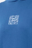 Kadın Moda Şık Bol Kapüşonlu Düşük Kol Uzun Geniş Kalıp Nakışlı Kalın İçi Polarlı Örme Sweatshirt - 4