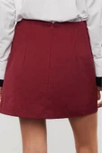 Kadın Moda Stil Mini Astarsız Dokuma Yüksek Bel A-Line Mini Dokuma Etek - 6