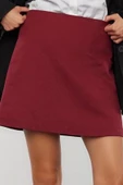 Kadın Moda Stil Mini Astarsız Dokuma Yüksek Bel A-Line Mini Dokuma Etek - 3