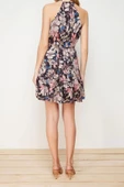Yeni Regular Casual Günlük Şifon Dokuma Halter Yaka Kolsuz Kol A-Line Mini Boy Elbise - 6