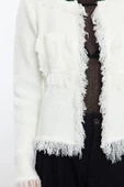 Kadın Moda Şık Regular Bisiklet Yaka Regular Yumuşak Dokulu Triko Hırka - 4