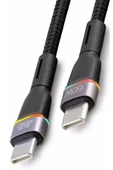 Galaxy Z Flip Z Fold 2 3 4 5 Şarj Kablosu Type-C to TypeC 60W RGB Hızlı Şarj 1M SBZ-CL13 - 1