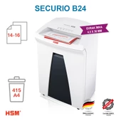 HSM SECURIO B24 - Çapraz/konfeti kesim 4,5x30mm Evrak İmha Makinesi / Kağıt Kırpma Makinesi - CD İmha Makinesi - 35lt - 3