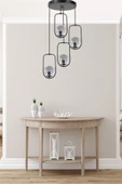 Lumexx AHUU 4 LÜ TEPSİLİ SİYAH FÜME CAMLI SARKIT - 1