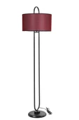 Lumexx ELİPS LAMBADER SİYAH AYAK HASIR BORDO ABAJURLU - 1