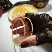 925 Ayar Gümüş İkili Adana Burma Gold Bilezik SL9803 thumbnail 15