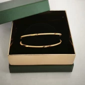 925 Ayar Gümüş Ajda Desenli Gold Bilezik SL9802 thumbnail 7