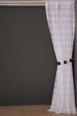 ŞAL MODEL BEYAZ RENK TEK KANAT Hazır dikilmiş Pileli Fon Perde 300*260 cm thumbnail 7