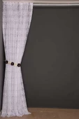 ŞAL MODEL BEYAZ RENK TEK KANAT Hazır dikilmiş Pileli Fon Perde 300*260 cm thumbnail 6