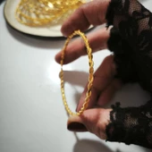 925 Ayar Gümüş İkili Adana Burma Gold Bilezik SL9803 thumbnail 10