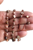 Doğal Leopar Jasper Bileklik Makrome Ayarlı 318-5 - 3