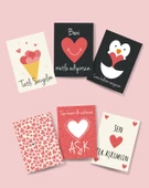 Sevgililer günü kartları- 14 şubat hediye kartı -6 ADET- thumbnail 3