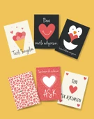 Sevgililer günü kartları- 14 şubat hediye kartı -6 ADET- thumbnail 1
