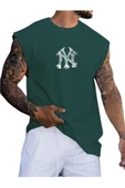 Erkek NY Baskılı Oversize Kolsuz T-shirt thumbnail 6