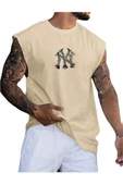 Erkek NY Baskılı Oversize Kolsuz T-shirt thumbnail 1