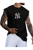 Erkek NY Baskılı Oversize Kolsuz T-shirt thumbnail 5