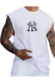 Erkek NY Baskılı Oversize Kolsuz T-shirt thumbnail 2