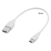 Yetty Type-C Kısa Hızlı Powerbank Şarj ve Data Kablosu 2.1A Beyaz 20cm thumbnail 2