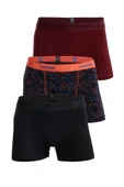 Mercan Erkek Çok Renkli 3'lü Likralı Pamuklu Boxer (BORDO SİYAH KARMAŞIK) thumbnail 1