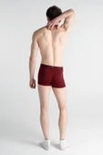 Mercan Erkek Çok Renkli 3'lü Likralı Pamuklu Boxer (BEYAZ BORDO GEOMETRİK) - 5