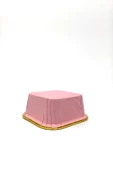 Dolphin Muffin Kare Kağıt Pembe Altın Cupcake Kek Kalıbı Kapsülü Kabı - 25 Adetlik 5 Paket - 4