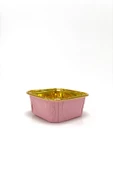 Dolphin Muffin Kare Kağıt Pembe Altın Cupcake Kek Kalıbı Kapsülü Kabı - 25 Adetlik 5 Paket - 5